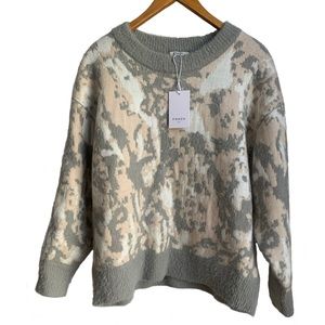 NWT Frnch Paris grey pink camo oversized sweater